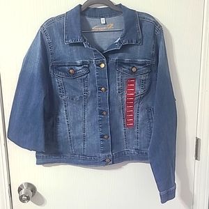 Seven7  XL 4pocket Blue Denim Jacket NWT